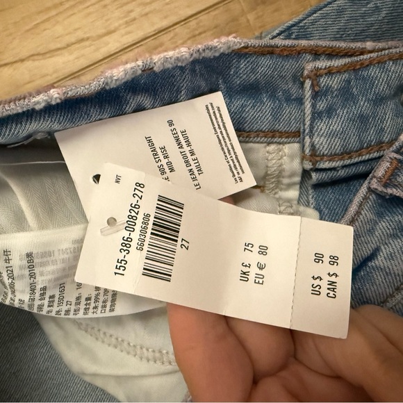NWT Abercrombie & Fitch The 90’s Straight Mid Rise Women’s Jeand Size 27 reg. - Picture 3 of 7